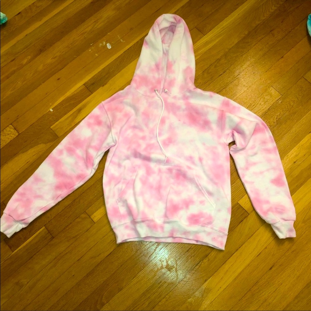 Tie Dye Hoodie Handmade Pink - Picture 1 of 3